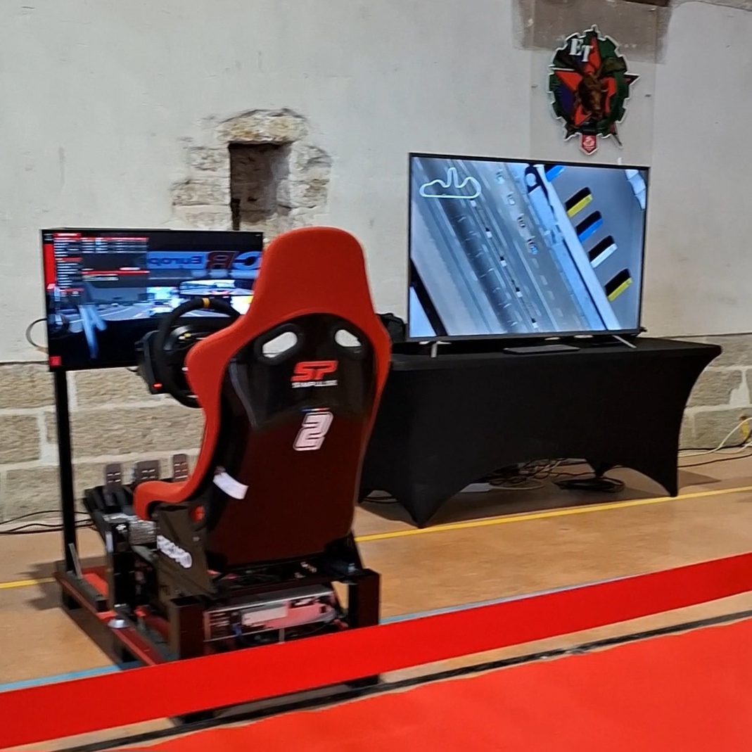 Diffusion TV des course pendant le team building de simpulse en bourgogne.